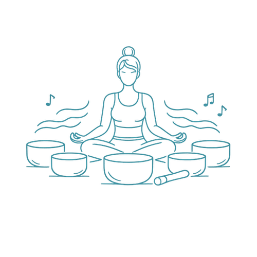 Minimal line art icon of an instructor demonstrating a south bath